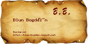 Blun Bogdán névjegykártya